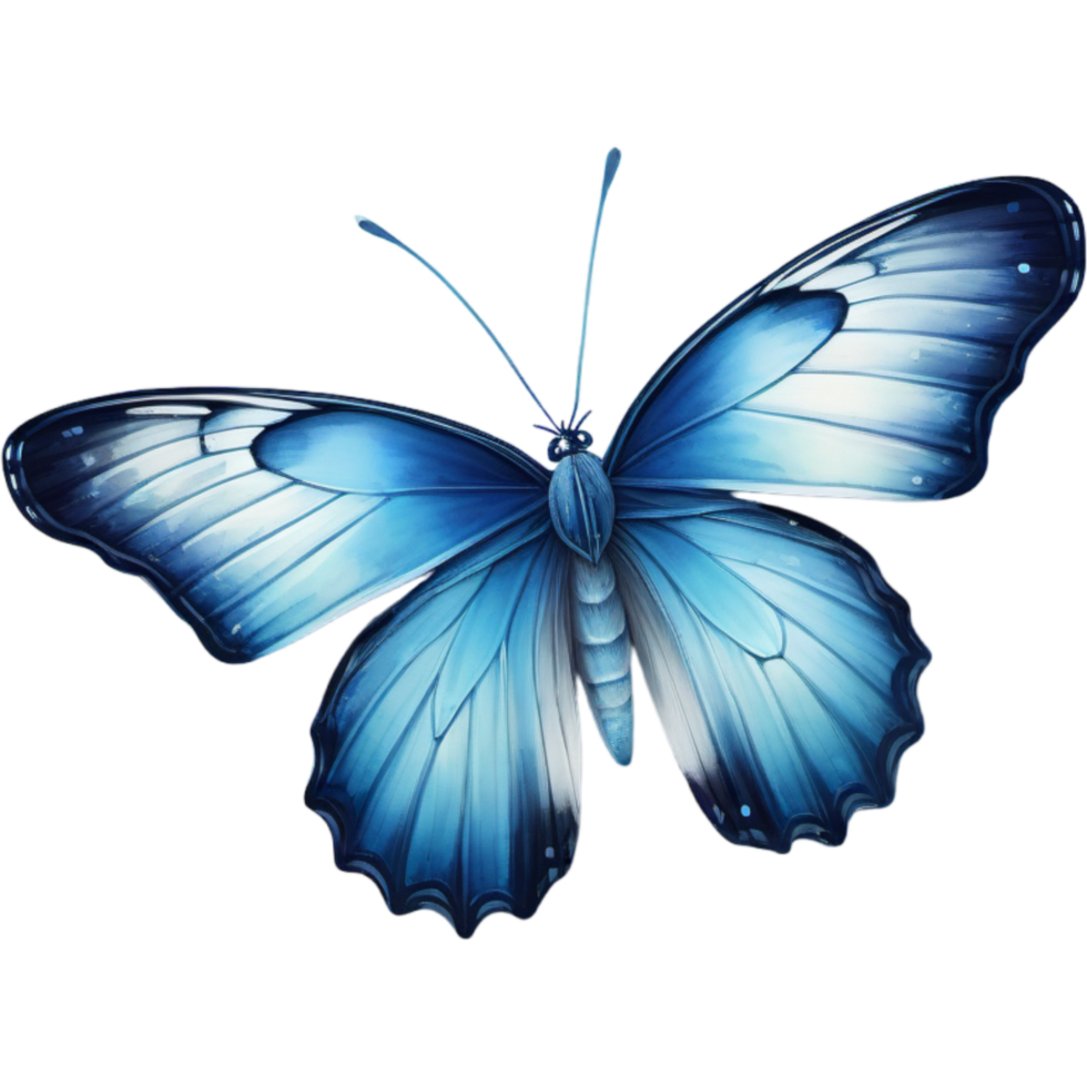 flying blue butterfly. AI Generative png