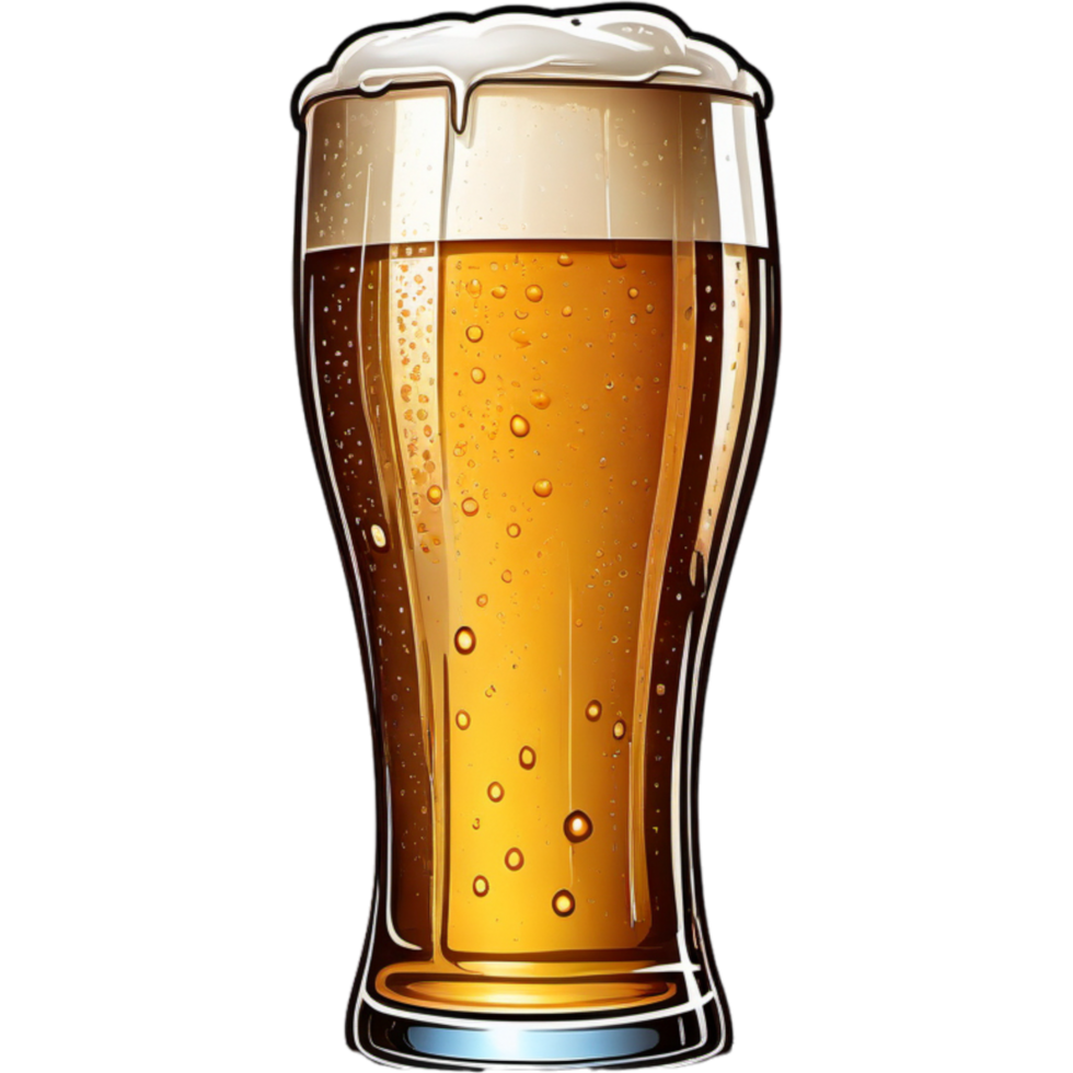 Hand Drawn Cute Beer. AI Generative png