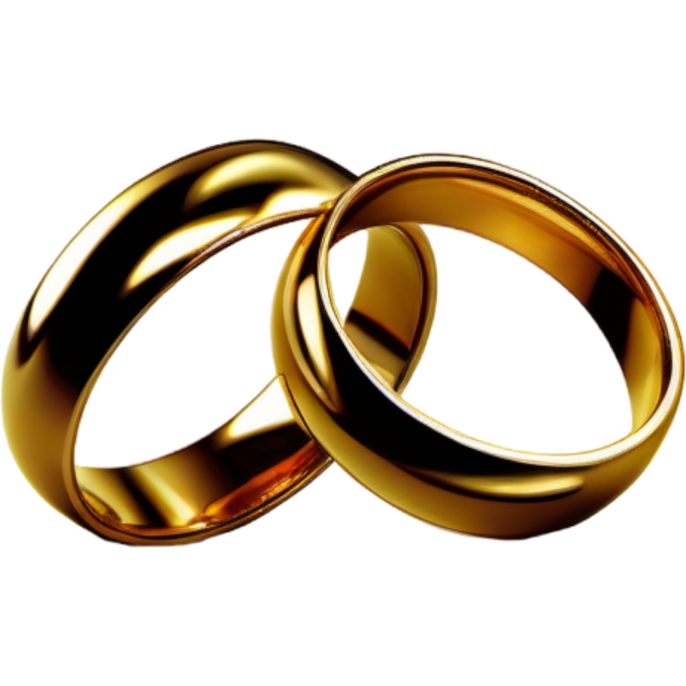 paar- van mooi gouden zoeken bruiloft ringen. ai generatief png