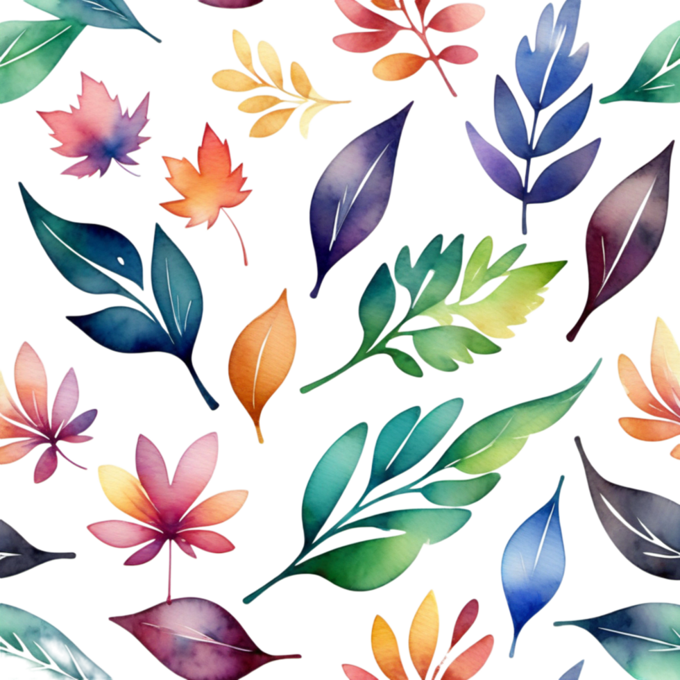 Watercolor Spring and Leaves. AI Generative png