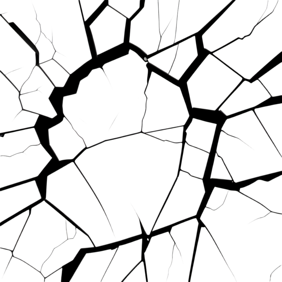 Black Wall Crack. AI Generative png