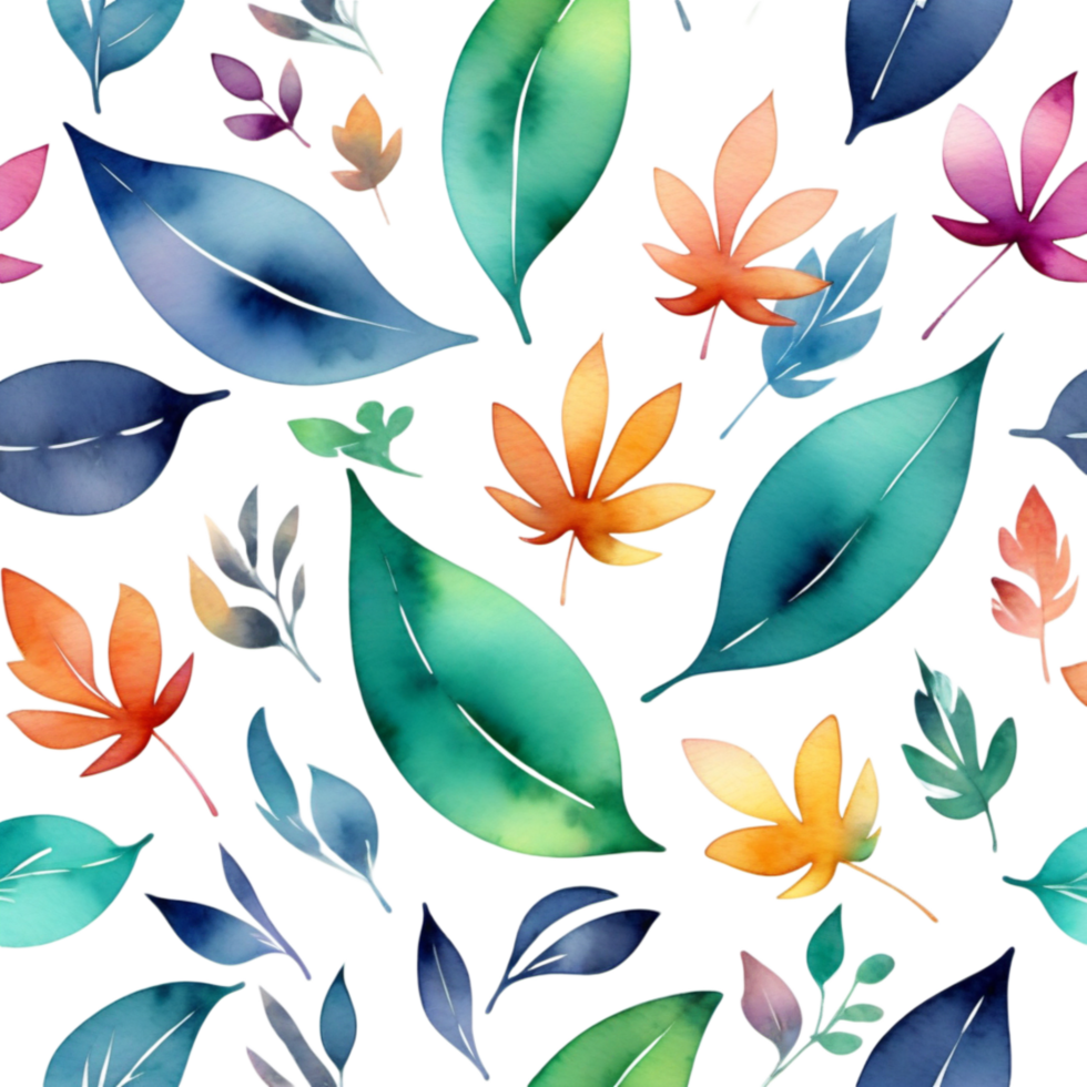 Watercolor Spring and Leaves. AI Generative png