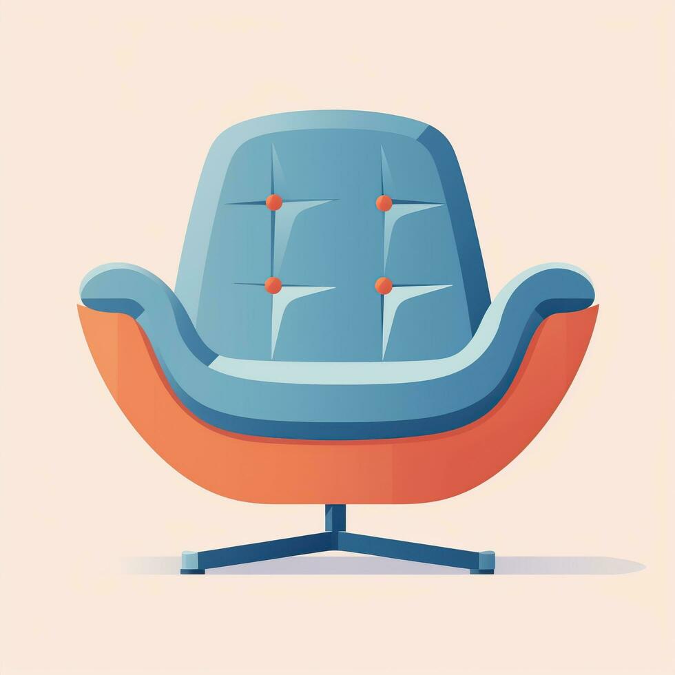 Modern armchair, minimalistic illustration in flat style. Generative AI photo