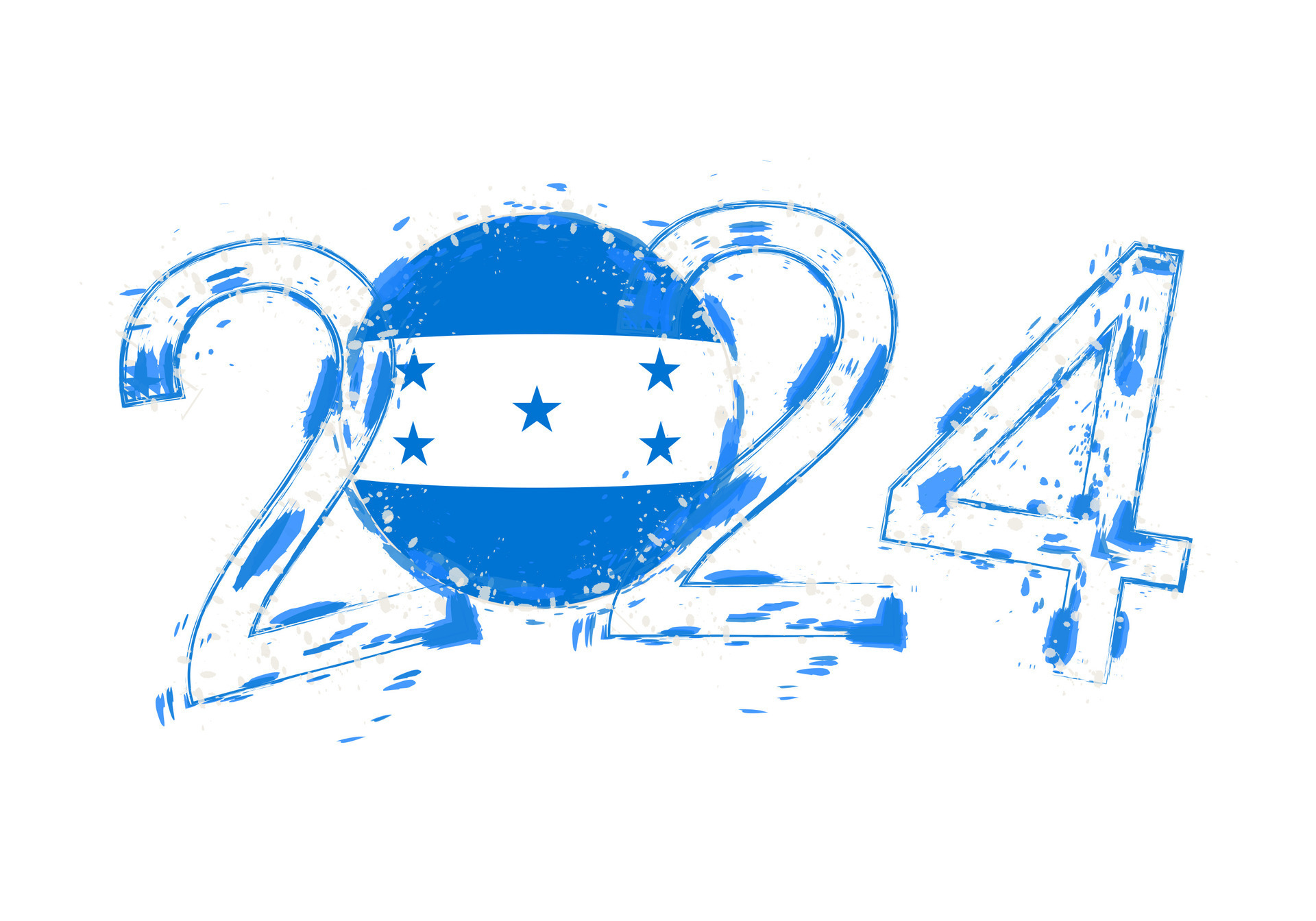 2024 Year in grunge style with flag of Honduras. 29881766 Vector Art at