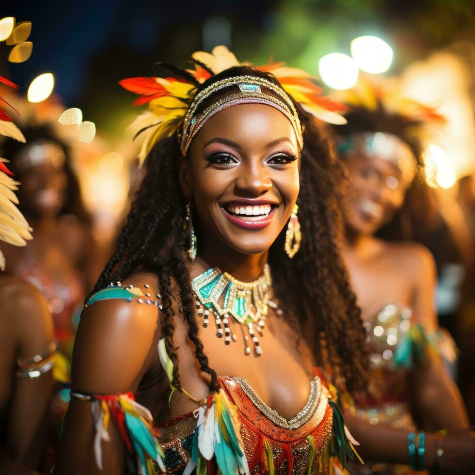 Traditional Caribbean costumes and music at  Carnival photo