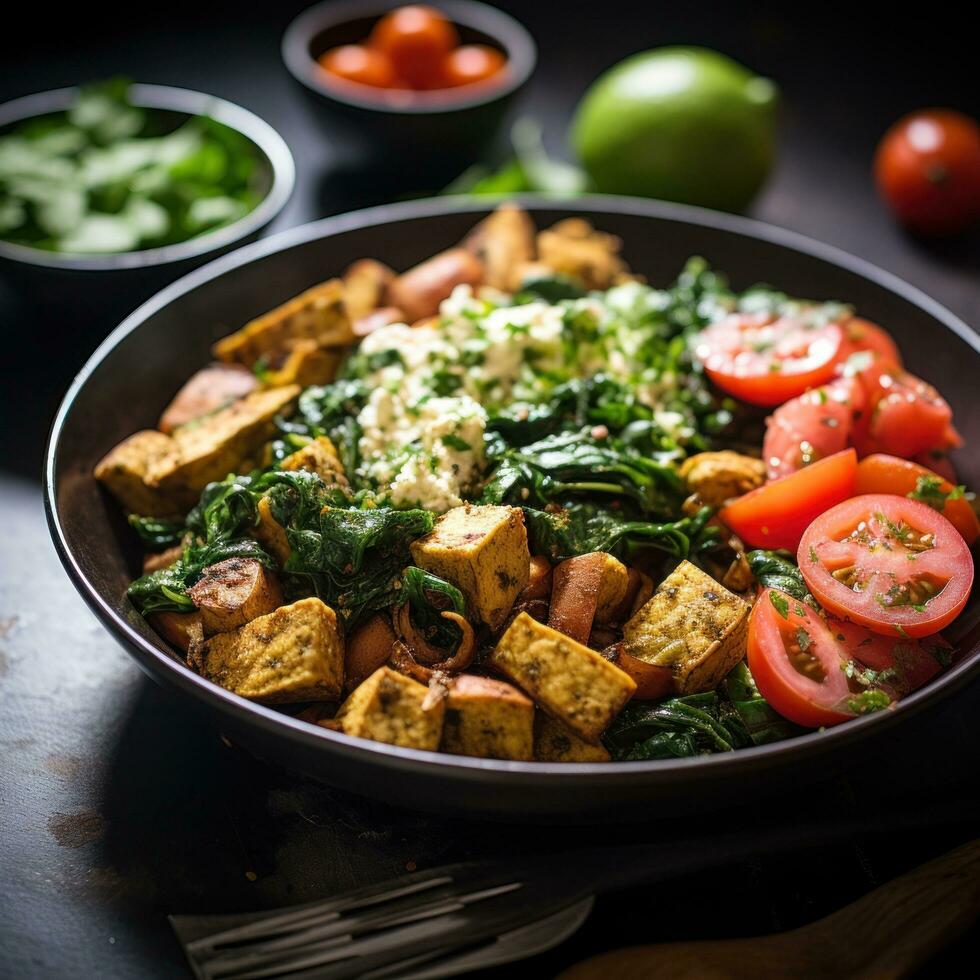 Tofu scramble. savory protein-packed and filling photo