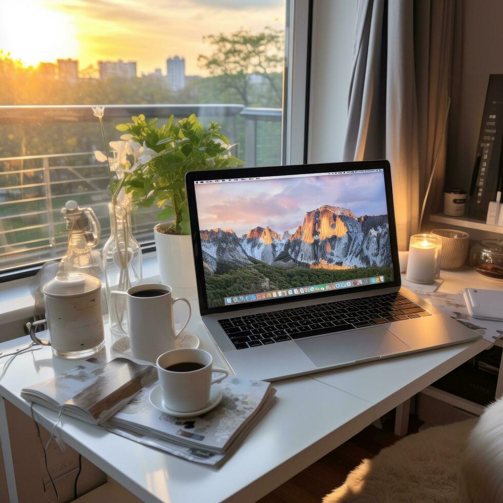 Work from home - Remote work setups and technology photo