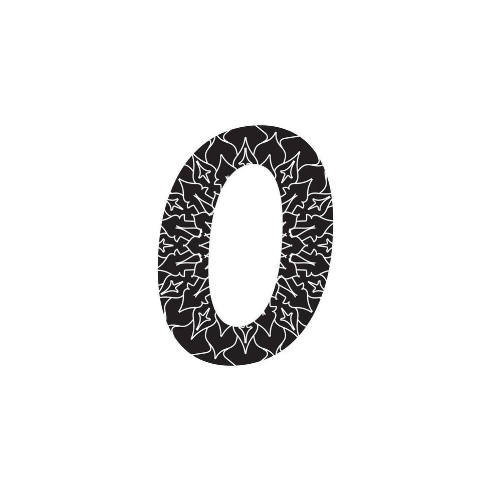 Number with Mandala. decorative ornament in ethnic oriental style. coloring book page vector