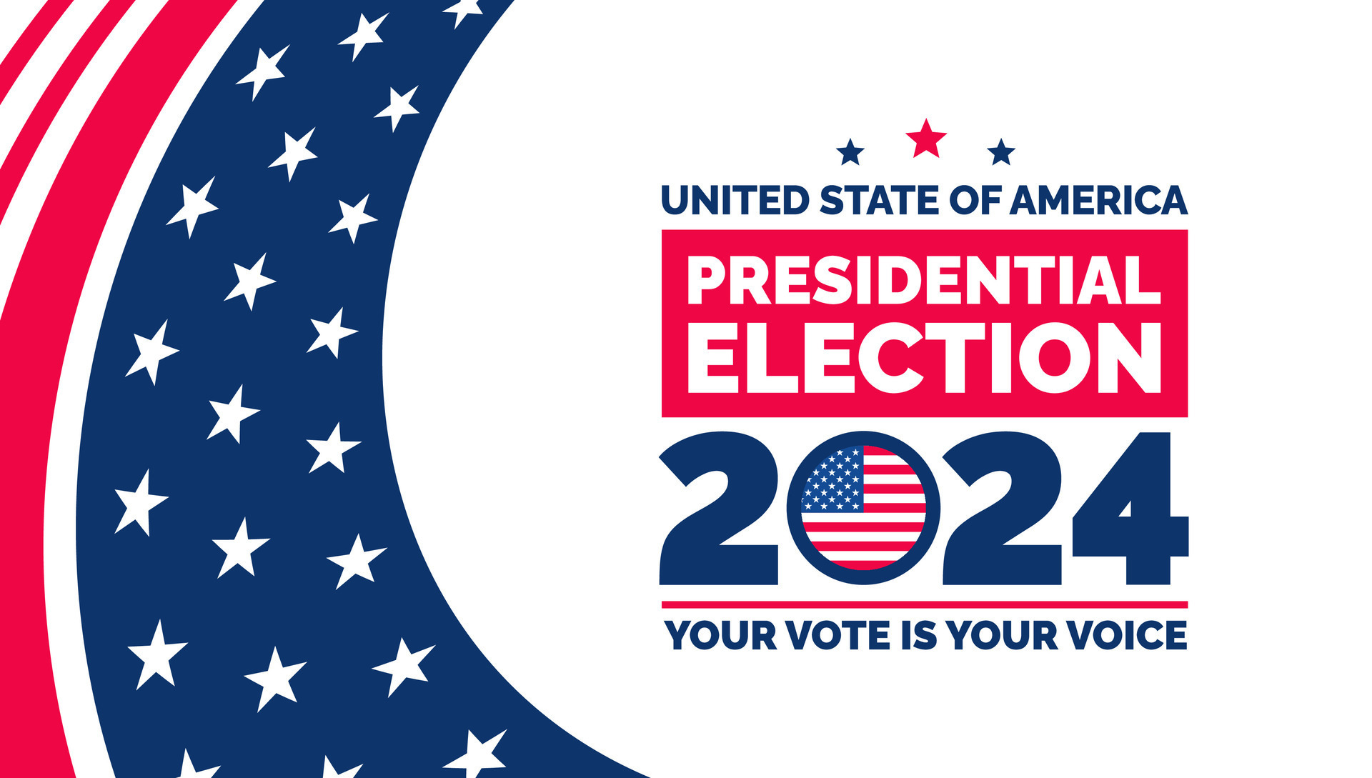 Presidential election 2024 background design template with USA flag Presidential election 2024 background design template with USA flag