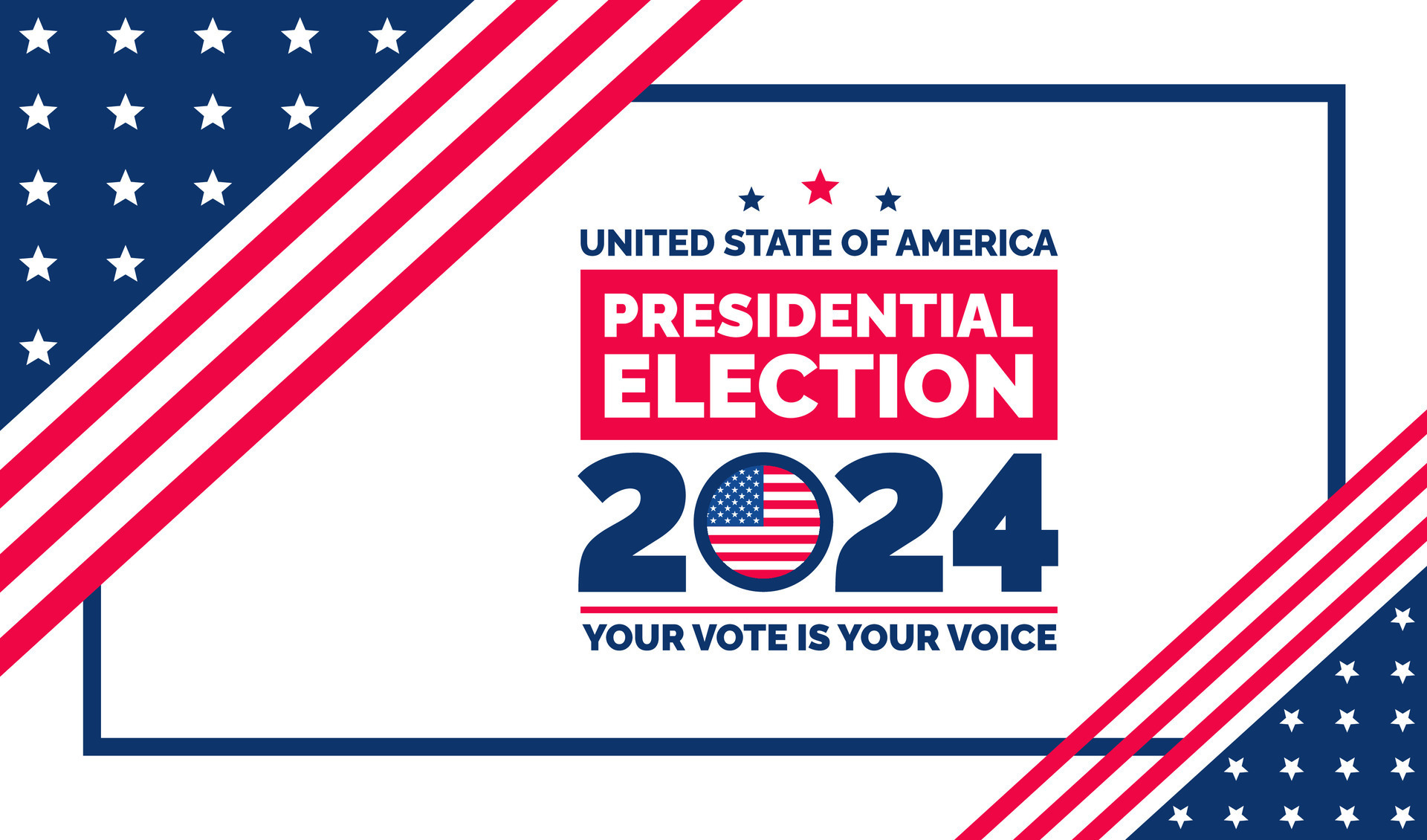 Presidential election 2024 background design template with USA flag ...