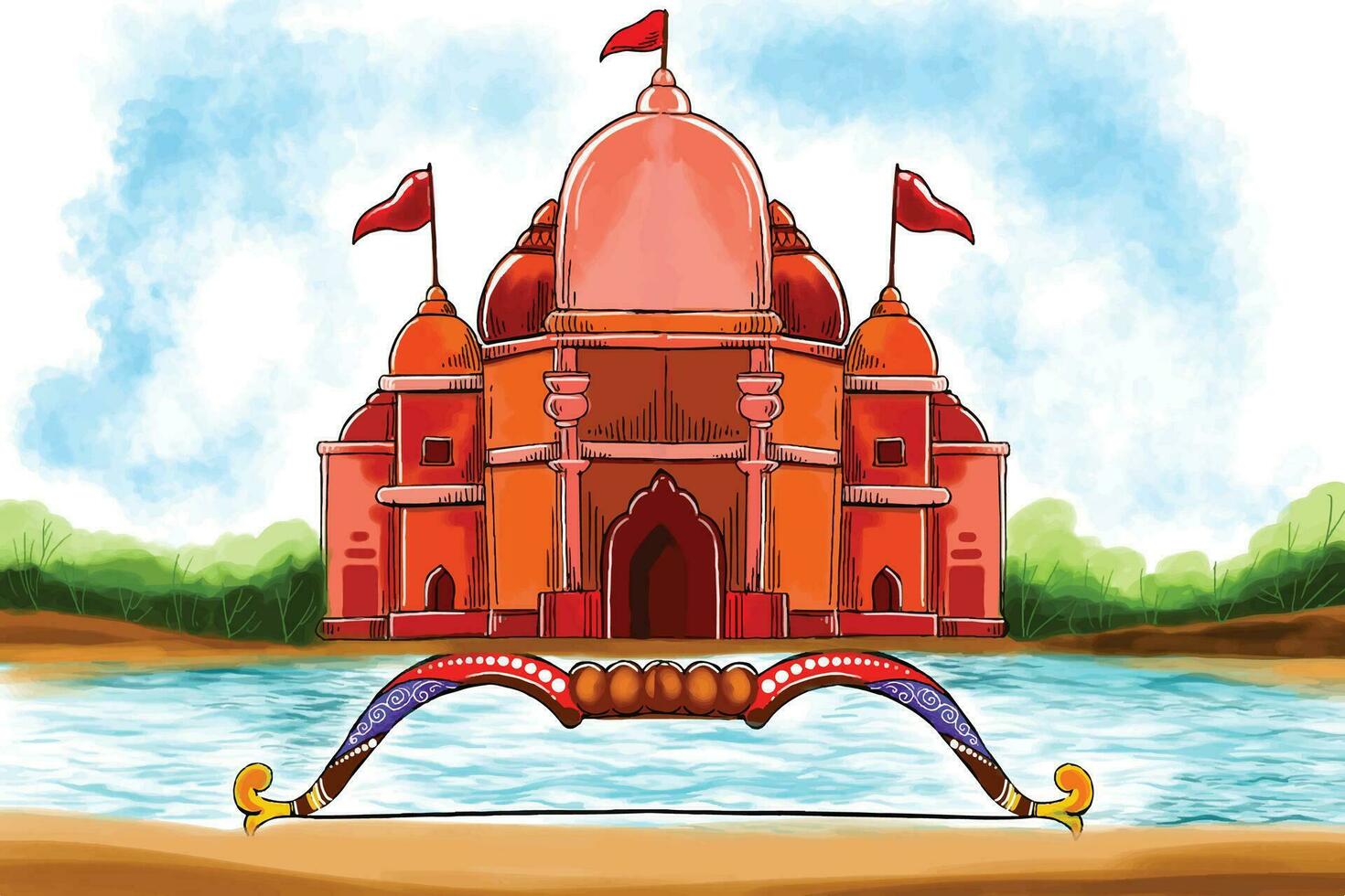 Happy dussehra festival wishes card design vector