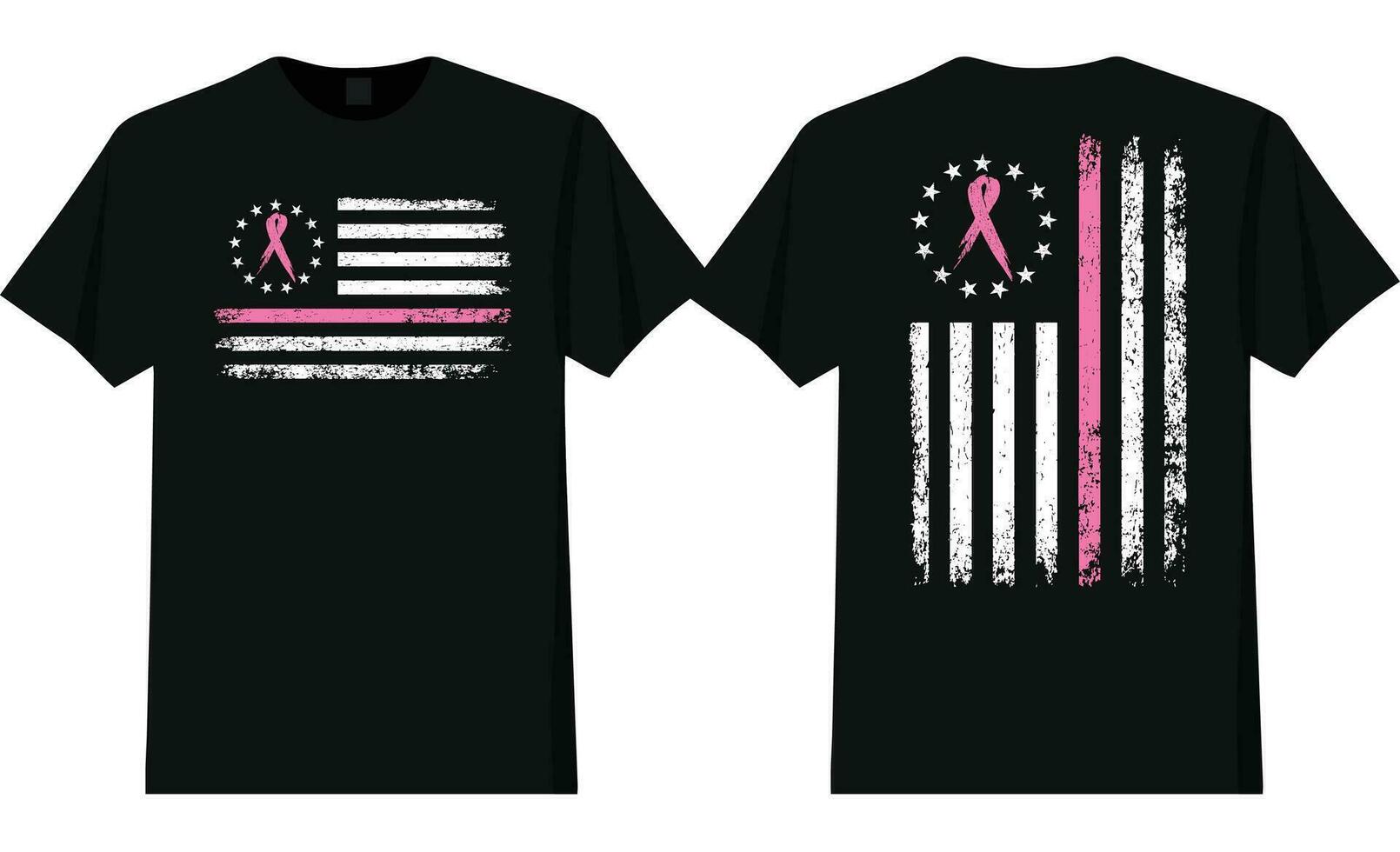 Betsy Ross Breast Cancer Awareness Flag T-Shirt Design vector