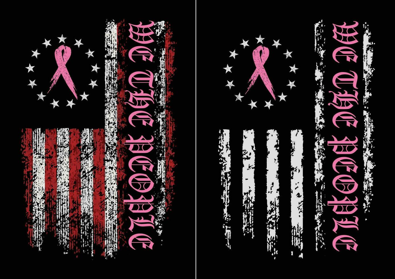 We The People Breast Cancer Awareness Flag Design vector