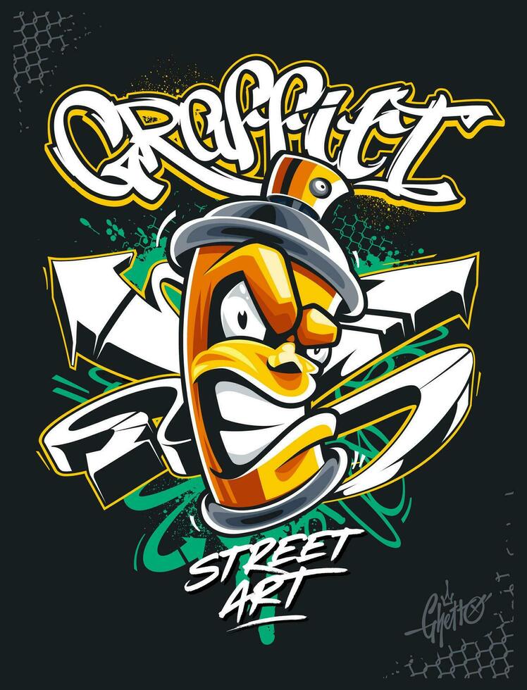 Graffiti Design With Mad Spray Can vector