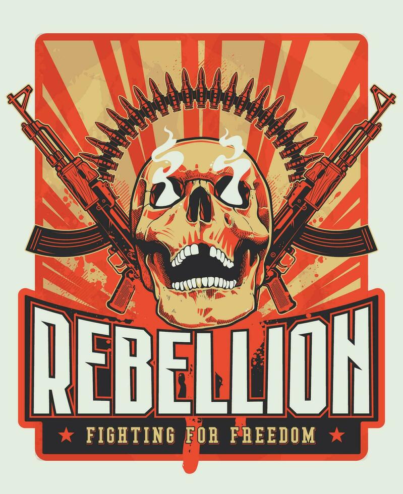 Rebellion Skull Streetwear Print vector