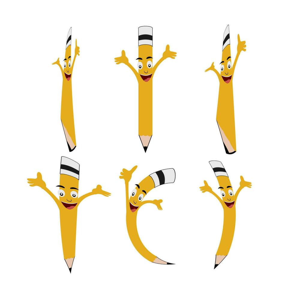 Pencil character carton design vector