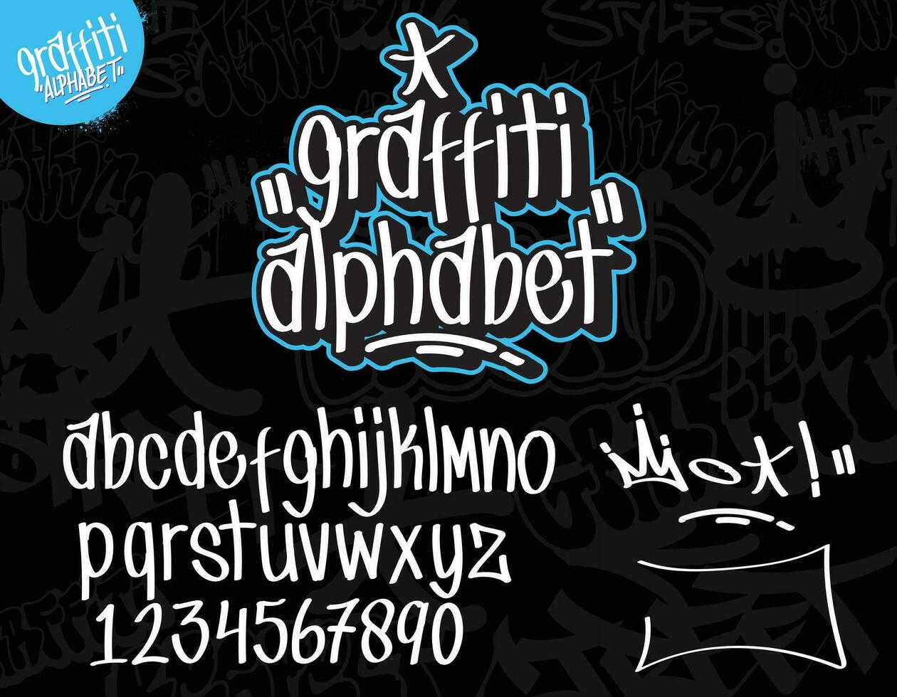 Graffiti art alphabet. Decorative Graffiti font vector design.