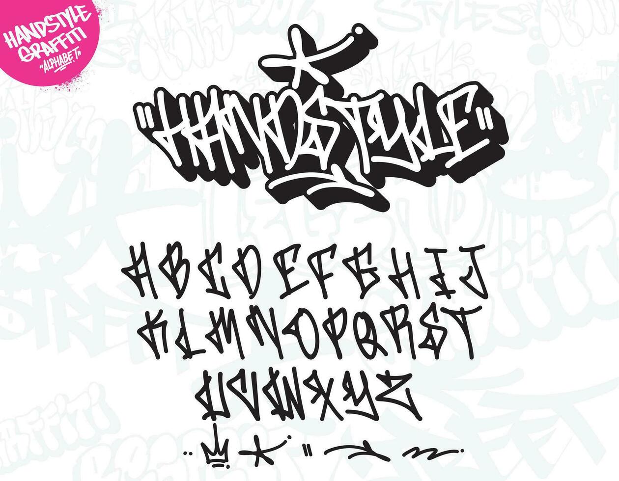 Graffiti art alphabet. Decorative Graffiti font vector design.