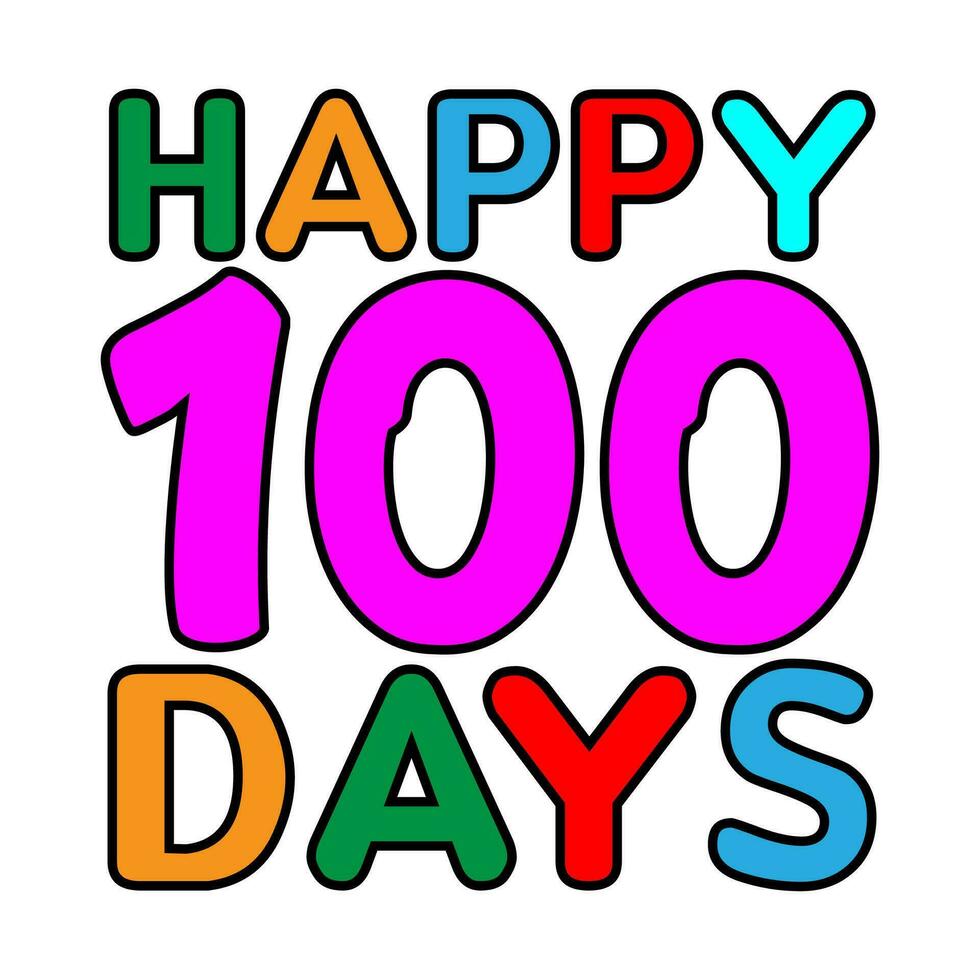 Happy 100 days. 100 days school t-shirt design. vector