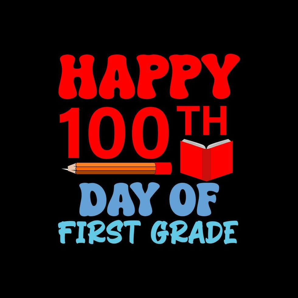 Happy 100th day of first grade vector