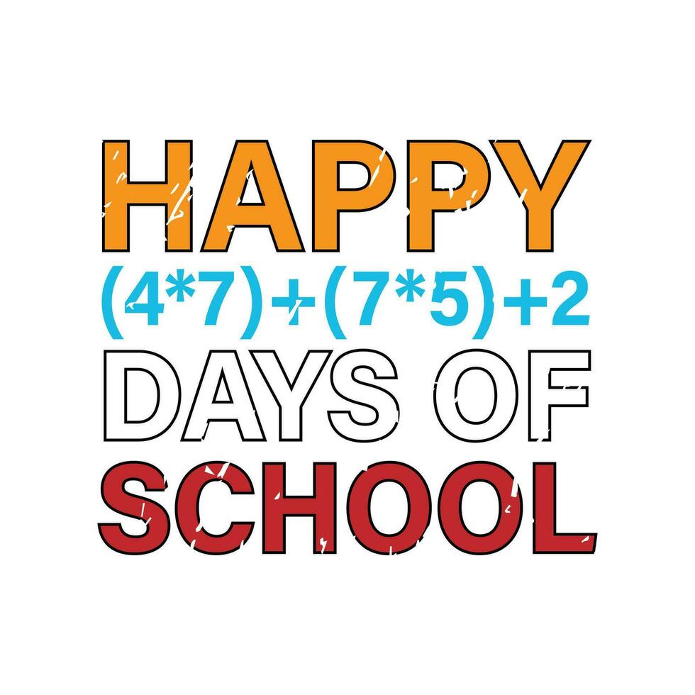 Happy 100 days of school math t shirt design vector
