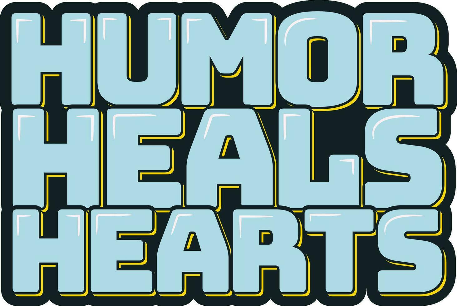 corazón curación humor letras vector