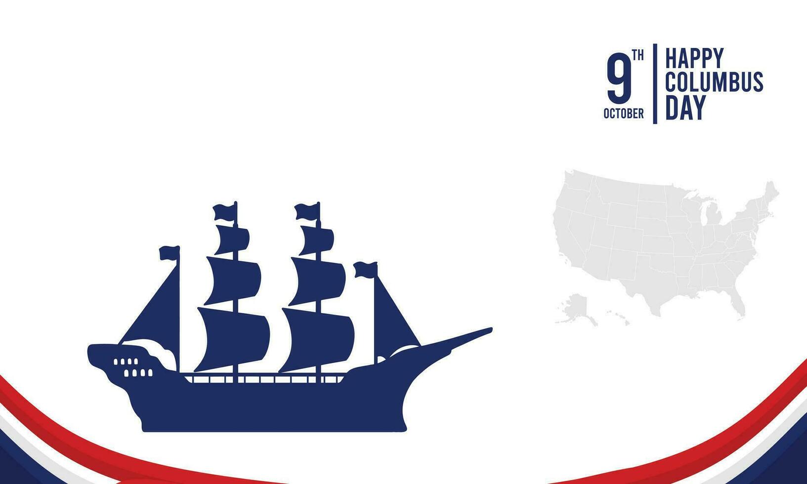 Happy Columbus Day Vector Background with copy space