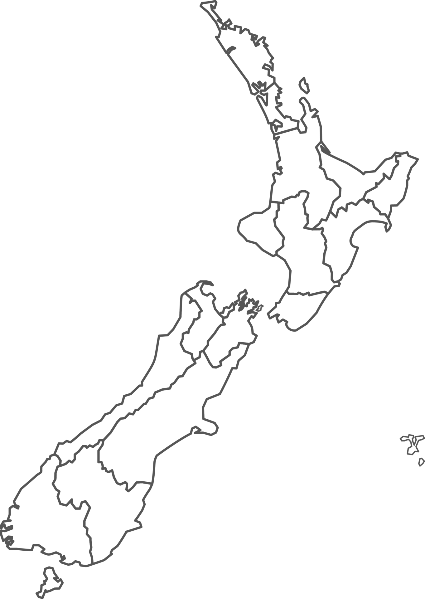 kaart van nieuw Zeeland met gedetailleerd land kaart, lijn kaart. 29883787 PNG