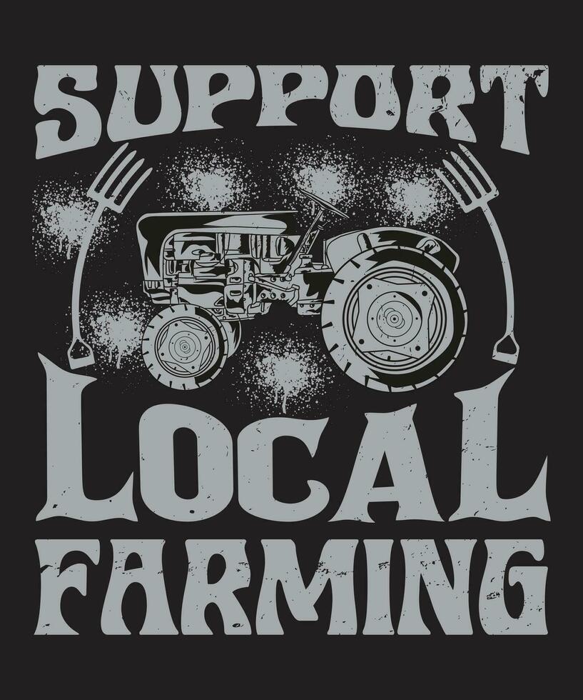 Support local farming vectorize design vector