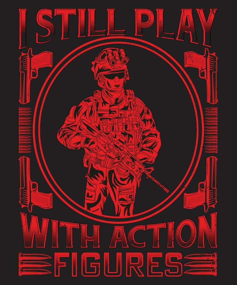 I still play with action figures vector