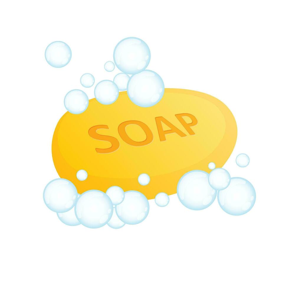 Bar of soap with foam icon in flat style. Cosmetic product for hygienic vector illustration on isolated background. Toiletries sign business concept.