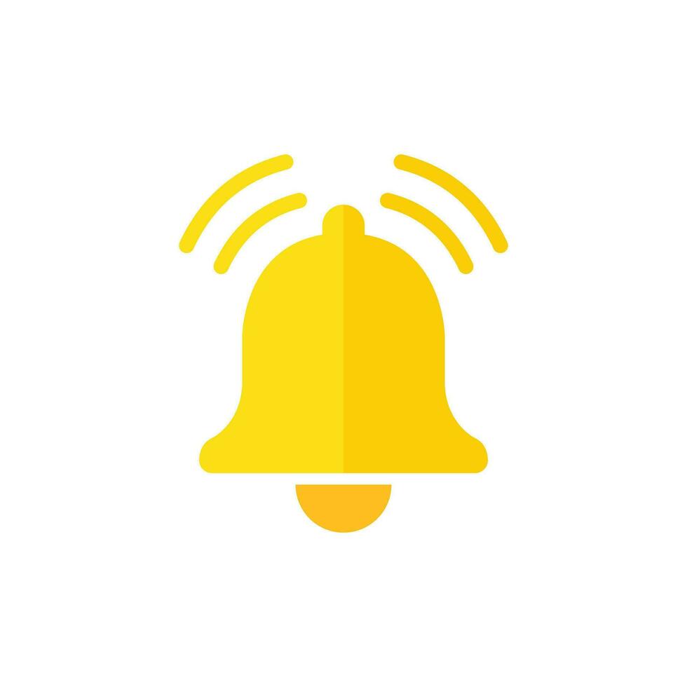 Notification bell icon in flat style. Incoming inbox message vector illustration on isolated background. Ringing bell sign business concept.