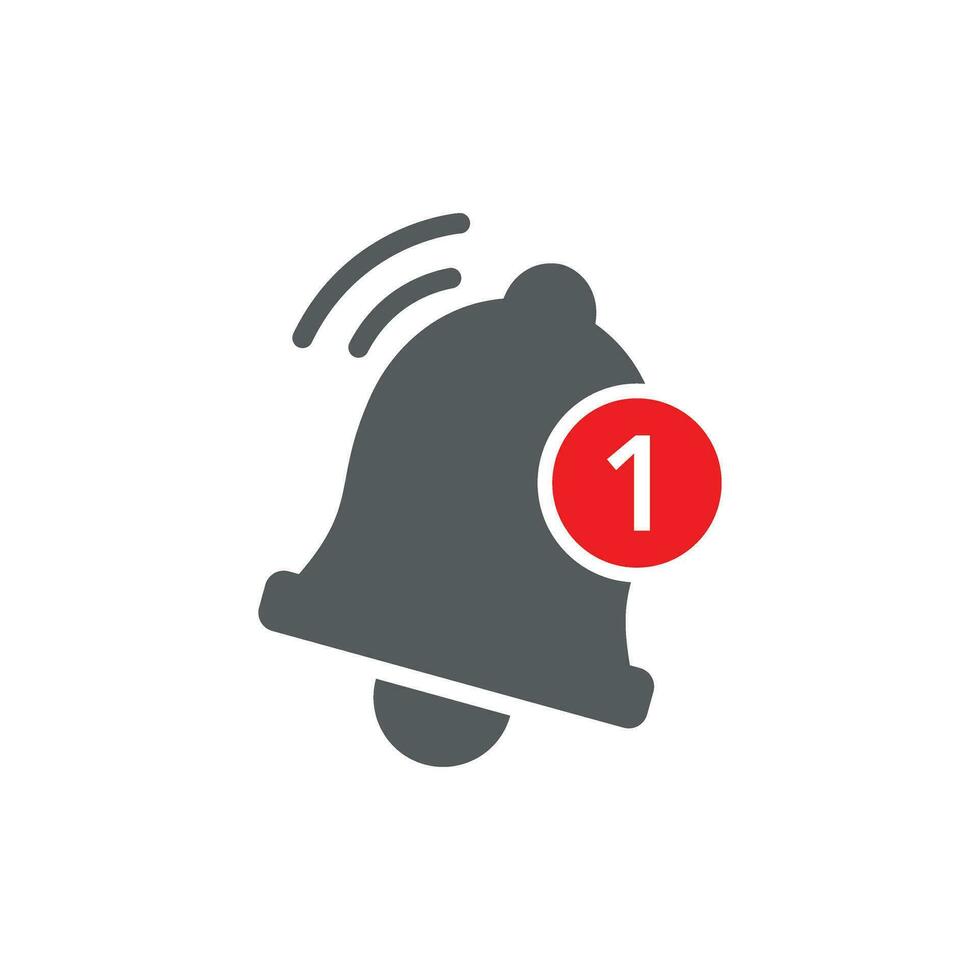 Notification bell icon in flat style. Incoming inbox message vector illustration on isolated background. Ringing bell sign business concept.