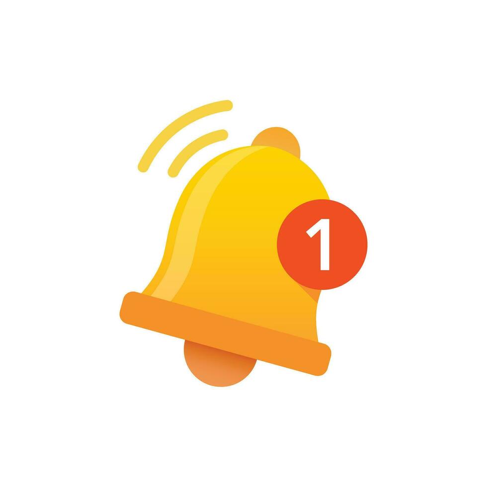 Notification bell icon in flat style. Incoming inbox message vector illustration on isolated background. Ringing bell sign business concept.