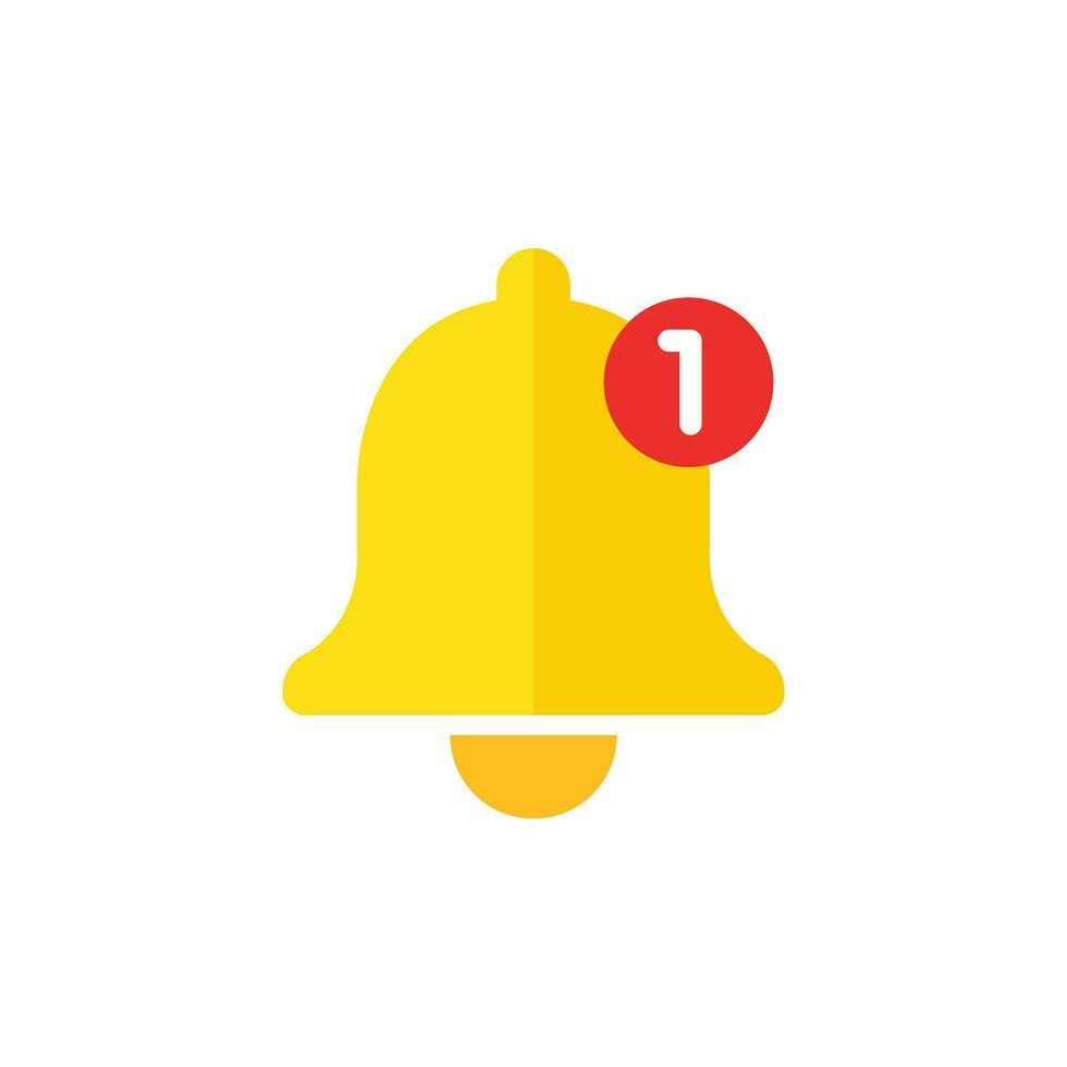 Notification bell icon in flat style. Incoming inbox message vector illustration on isolated background. Ringing bell sign business concept.