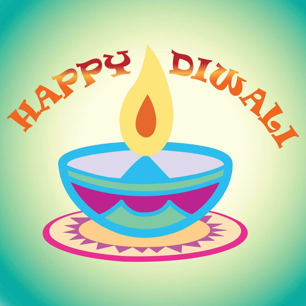 vector ilustración de diwali celebracion con decorativo vistoso diseño colocar.