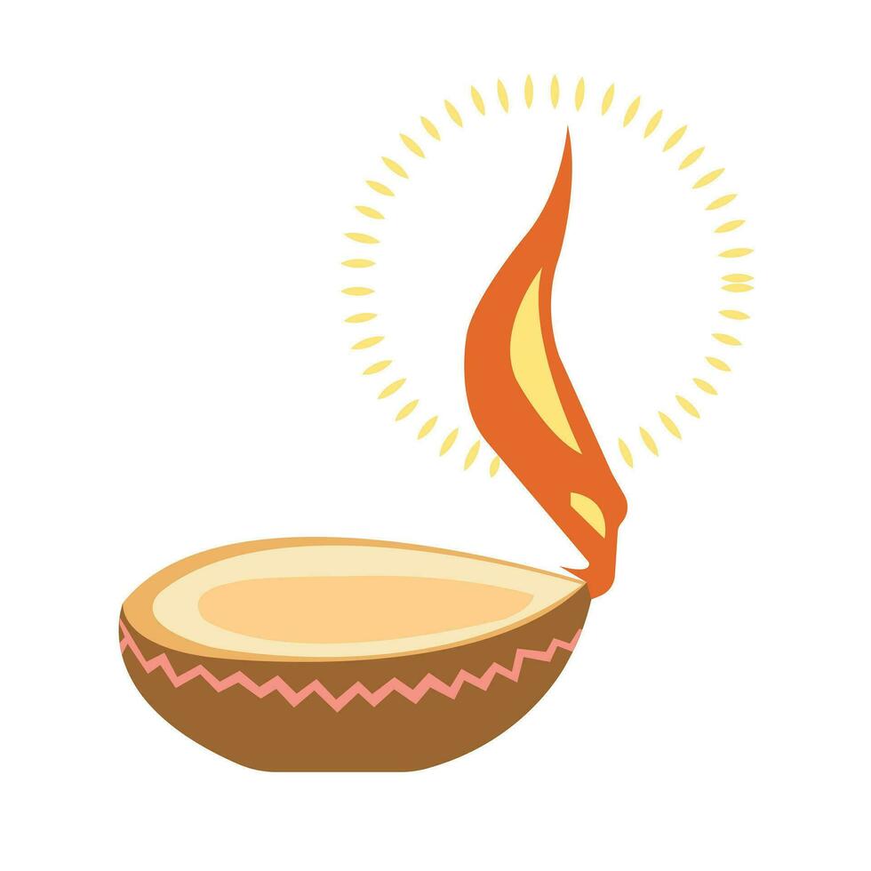 Vector illustration of Diwali celebration with decorative colourful Design set.