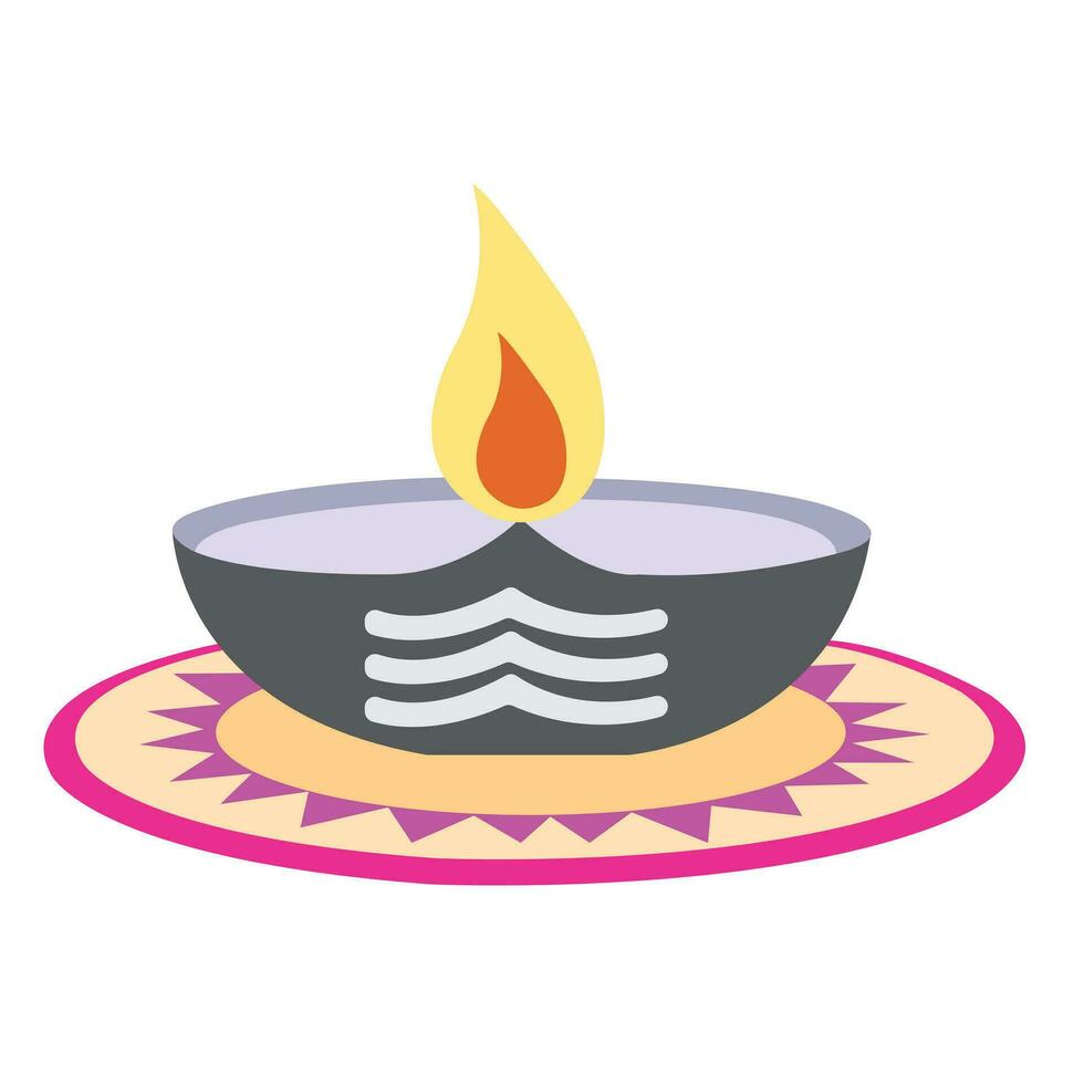 Vector illustration of Diwali celebration with decorative colourful Design set.