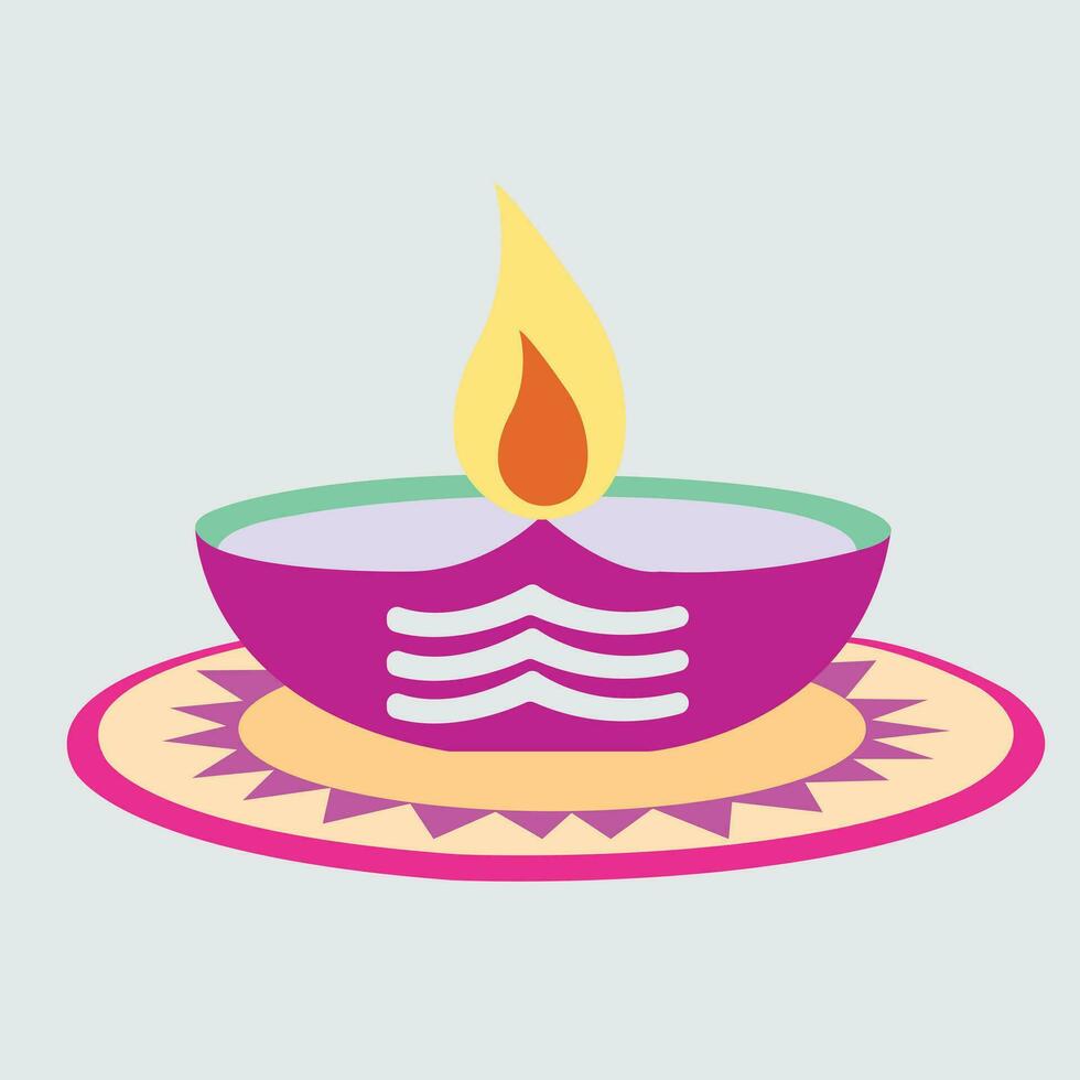 vector ilustración de diwali celebracion con decorativo vistoso diseño colocar.