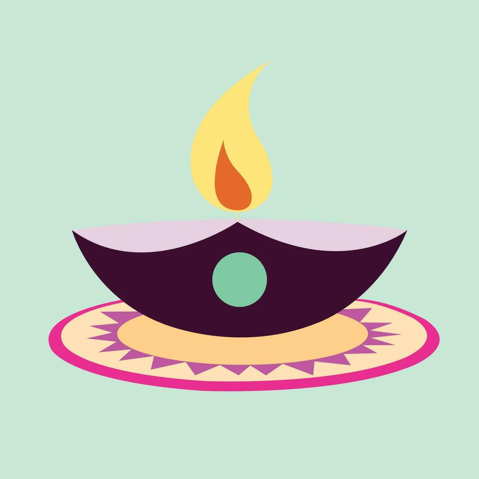 vector ilustración de diwali celebracion con decorativo vistoso diseño colocar.