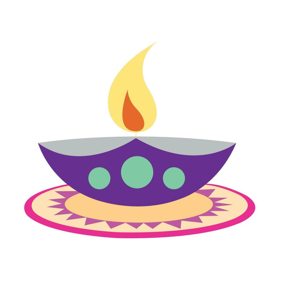 Vector illustration of Diwali celebration with decorative colourful Design set.