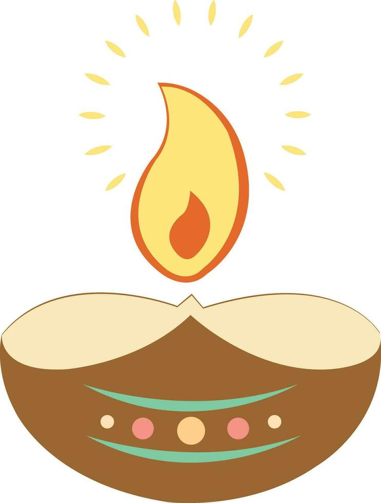 vector ilustración de diwali celebracion con decorativo vistoso diseño colocar.