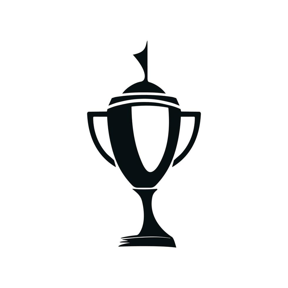 trofeo icono vector ilustración, campeón taza logo