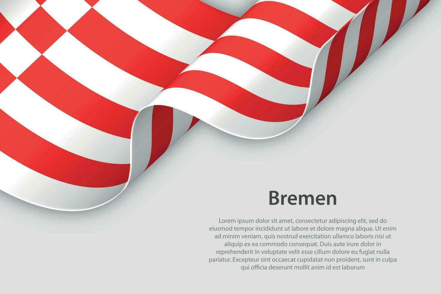 3d ribbon with flag Bremen. German state. isolated on white background vector