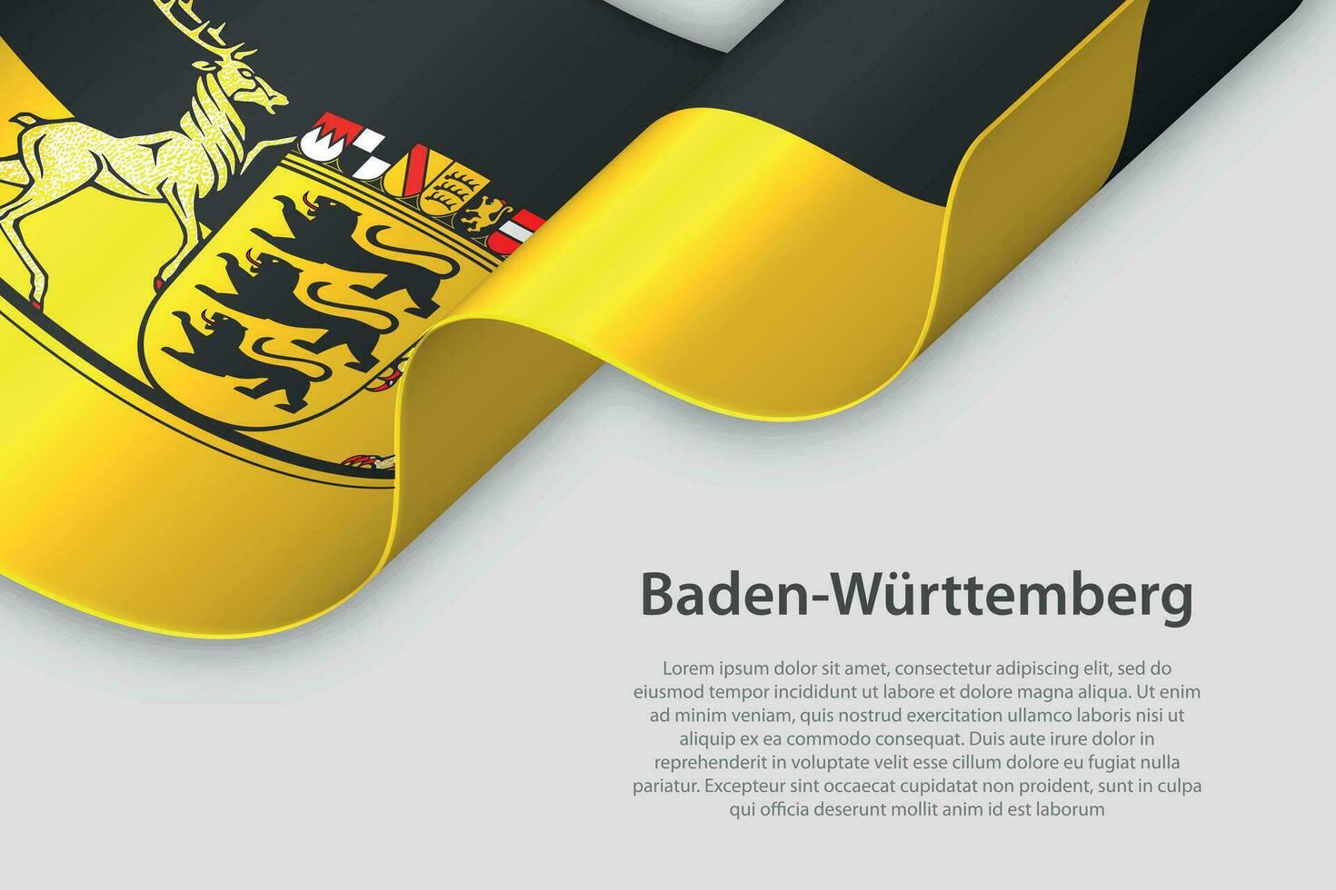 3d ribbon with flag Baden-Wurttemberg. German state. isolated on white background vector