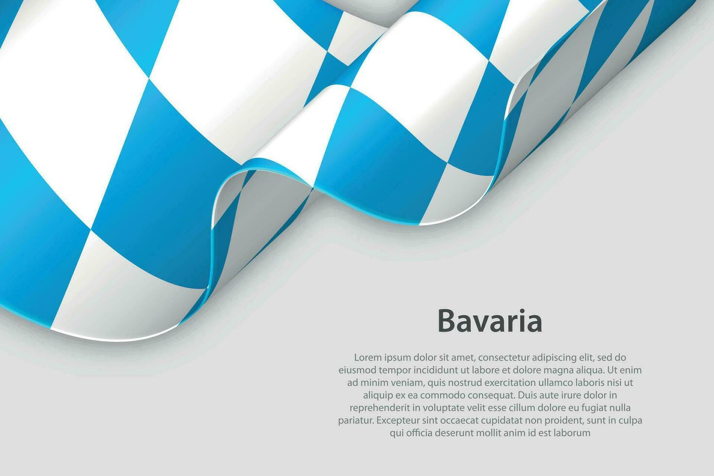 3d ribbon with flag Bavaria. German state. isolated on white background vector