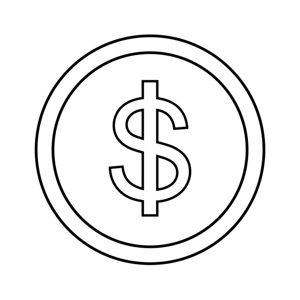 Dollar Coin Vector currency, business and commerce, payment and profit symbol of economy