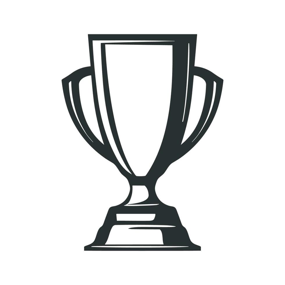 Trophy Icon Vector Illustration, Champion Cup Logo