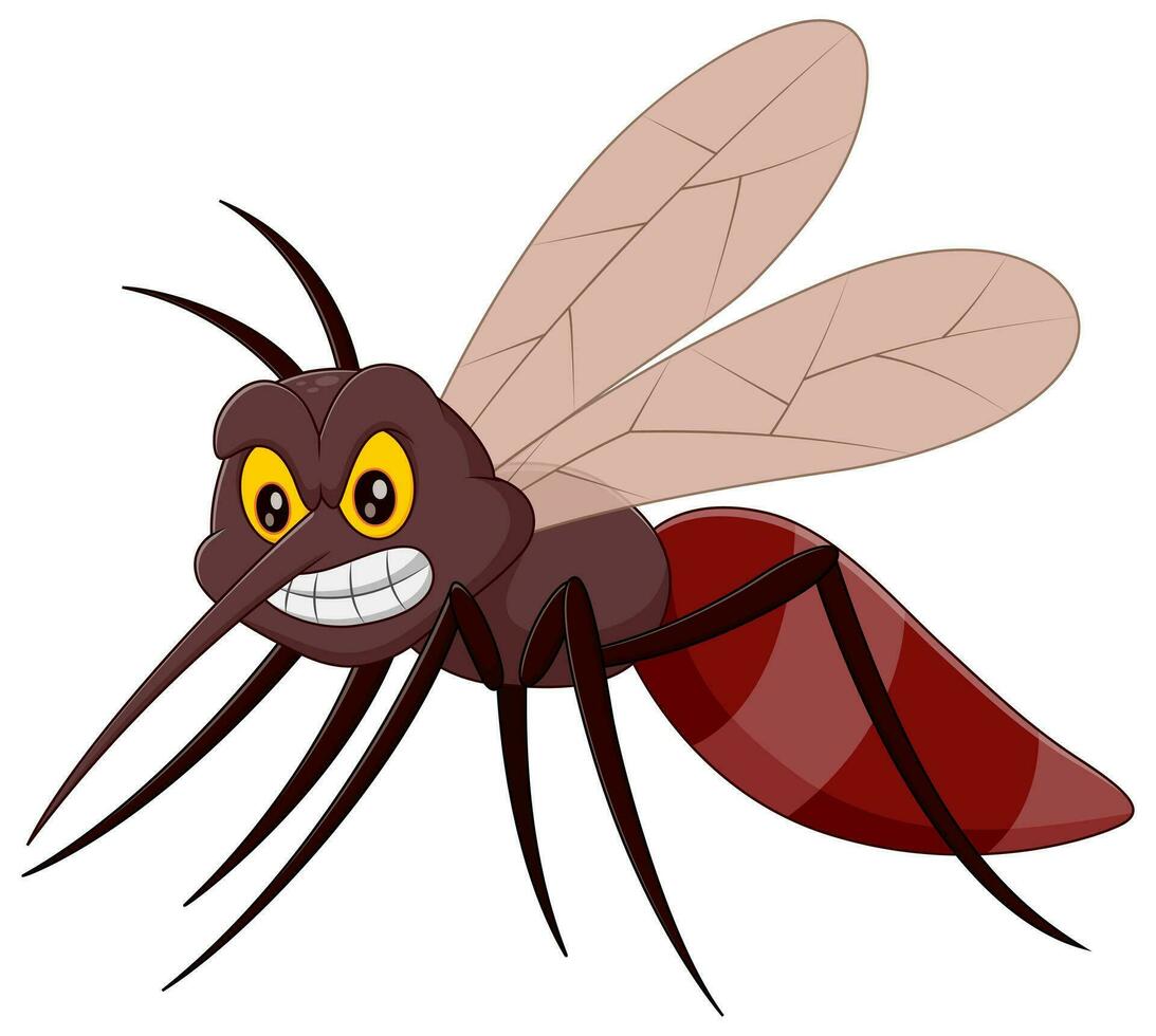 Angry mosquito cartoon. Vector illustration