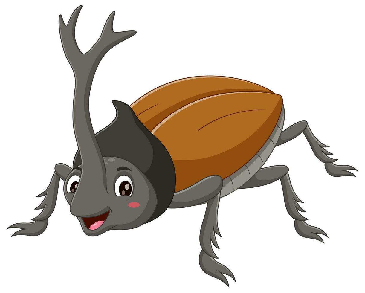 linda dibujos animados ciervo escarabajo. vector ilustración